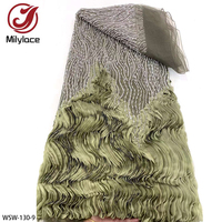 Romantique mariée 3D Applique lourde perlée broderie Sequin français Net dentelle tissu pour mariage