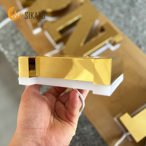 Personalizado 3D oro Metal diseño acrílico <span class=keywords><strong>LED</strong></span> retroiluminado signo negocio logotipo publicidad corte carta tablero para el hogar Hotel empresa - Product Image 1