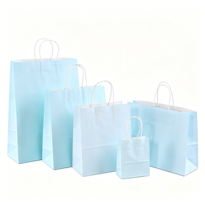 Green Paper Gift Bags With <b>Twisted</b> Handles Art Paper Hand Length Handle Recyclable Classic Style Business Shopping Use - Product Image 2