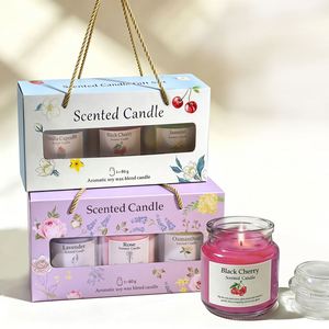 Juego de Velas Aromáticas de Soya de 3 Colores en Frascos de Vidrio, Recuerdo de Boda, Regalo para Damas de Honor, Regalo para Invitados, Decoración para el Hogar para el Día de San Valentín - Product Image 2