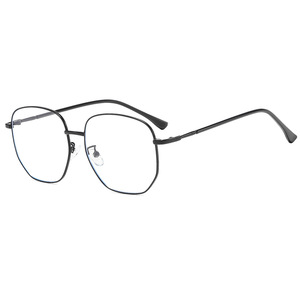 Fashionable Korean Style Anti-Blue Light Full-Rim Geometric Pattern Glasses <strong>Frame</strong> for <strong>Square</strong> Face Shape Unisex Slim Design - Product Image 1
