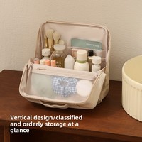 Nouvelle trousse de toilette verticale tendance en PU, imperméable, multifonctionnelle, grande capacité, sac de rangement de voyage