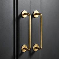 Poignées de meuble en laiton massif, finition or brossé, poignées de tiroir modernes, quincaillerie de porte de placard de cuisine, poignées de porte de garde-robe en laiton robustes