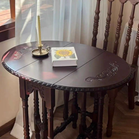 Table basse pliante portable style rétro français, design papillon, pour maison d'hôtes, salon, pâtisserie, balcon, salle à manger, restaurant, café