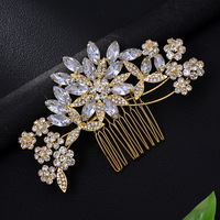 LUOXIN Accessoires de cheveux romantiques en cristal de zircon, fleur en strass, peigne à cheveux élégant pour mariage, anniversaire