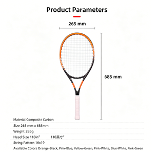 Raquette de tennis pour femme en carbone composite durable, vente en gros d'usine, avec surgrip confortable pour débutantes, entraînement, look sport féminin - Product Image 5