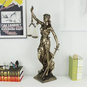 Estátua de deficiências gregas antigas, estátua de metal de cobre da justiça, artesanato e suporte, personalização