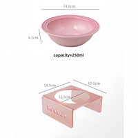 Bols à nourriture et à eau pour chat en céramique moderne de haute qualité, 250 ml, forme arrondie, imperméables, antidérapants, motif uni, emballage en boîte