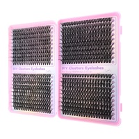 Extensions de cils professionnelles 5D Spikes Fairy Flora, 1er éventail automatique, cils C D Curl 0,07 mm, extensions de cils faciles à poser en éventail, plateau