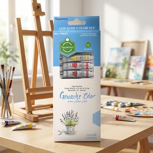 Keep Smiling Factory Supply Art Supplies Environmentally Aluminum Tube Non-Toxic 12 Colors 6ml Non-Toxic <span class=keywords><strong>Gouache</strong></span> Paint Set - Product Image 1