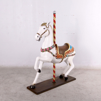 Statue de cheval carrousel traditionnel japonais, grande taille, faite à la main, en fibre de verre, décoration d'extérieur pour parc d'attractions