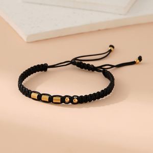 Pulsera de Acero Inoxidable Trenzada de Estilo Nuevo con Código Morse Digital, Pulsera Plana Hecha a Mano, Pulseras Tejidas para Parejas, Pulsera Impermeable - Product Image 2