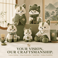 Mascotte en peluche Matcha Tea Fox, jouet en peluche personnalisé, animal en peluche, mascotte, fabricant OEM ODM, cadeau promotionnel