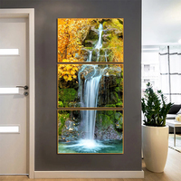 3 panneaux forêt moderne paysage peintures décor maison paysage affiche Art mural toile peinture à l'huile