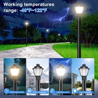 Tiang Lampu Taman LED Post Top IP65 Aluminium AC 150W Lampu Dekoratif Modern Luar Ruangan
