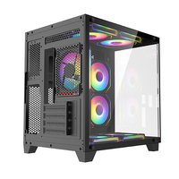 AntarcChill MATX PC Case Curved Glass Pc Cabinet Gaming Computer Cases and Towers Cpu Case Spcc Metal Comput Desktop Cabinet
