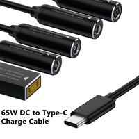 DC USB tipo C adaptador de corriente convertidor 65W portátil conector de alimentación hembra a macho USB C adaptador para Mbook para Lenovo para HP