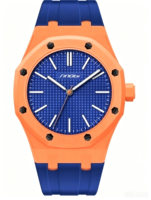 Montre Homme Sportive Tendance Personnalisée avec Lunette Octogonale et Bracelet en Silicone, Faible MOQ, Support Marque Débutante, Certifiée CE RoHS ISO, Mouvement Quartz