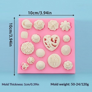 Moule en silicone en forme de bouton de <span class=keywords><strong>rose</strong></span> pour fondant, gâteaux, bonbons, chocolat, décoration, <span class=keywords><strong>argile</strong></span>, gypse - Product Image 4