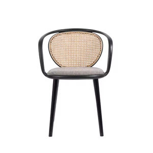 Modern Restaurant Cafe <strong>Bamboo</strong> Rattan Chair Upholstered Oval Dining Portable Canes Wicker Backrest Home School Hotel <strong>Furniture</strong> - Product Image 2