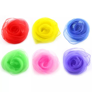 Accessoires d'instruments de musique en gros, petit foulard carré en soie transparente pour enfants 60*60 cm, bonne qualité pour les spectacles, bébé - Product Image 1