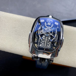 Jacob Co Bugatti Chiron Tourbillon Oro Blanco Diseño Motor de Pistones de 16 Cilindros Reloj con Movimiento Mecánico Automático y Correa de Caucho - Product Image 3