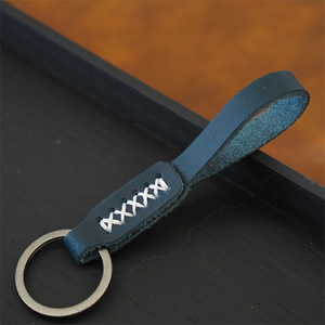 Làm bằng tay vòng chìa khóa da chính hãng Fob chủ Crazy Horse tay làm móc khóa - Product Image 2