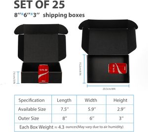 小さなギフトマットラミネート包装カートン用の黒い段ボール出荷箱 - Product Image 2