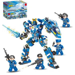 Legous teknoloji şehir polis savaşçı Mech SWAT 4 In 1 1105 adet yapı bloğu modelleri Mini eğitici oyuncaklar rakamlar çocuklar için