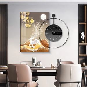 Décoration de salon, horloge murale abstraite nordique silencieuse, peinture décorative murale, horloge murale 3D, décoration de la maison, luxe - Product Image 4