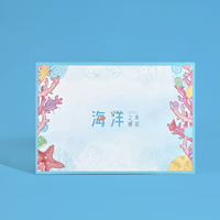 Boîte en forme de livre sur le thème de l'écologie marine exclusive, avec pochettes pour albums de timbres, objets de collection, design d'impression haut de gamme, papier couché