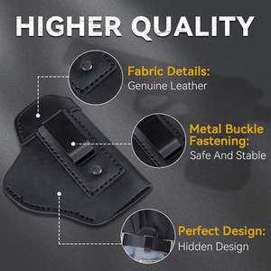 Funda Táctica Portátil para Cintura, Funda de Cuero para Pistola G17, Acceso Rápido para Fines de Seguridad - Product Image 2