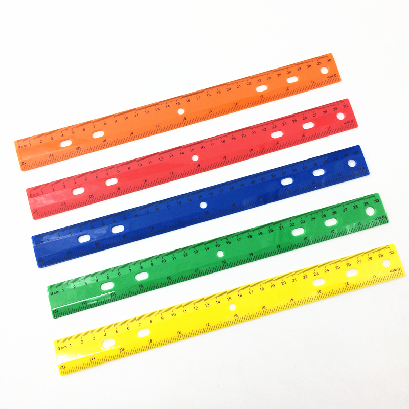 Vibrant Color Plastic Straight Ruler 12