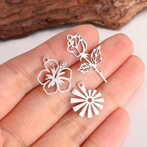 Pendentifs plaqués or 18 carats PVD, marguerite, <span class=keywords><strong>lotus</strong></span>, rose, tournesol, breloques en acier inoxydable pour la fabrication de colliers, boucles d'oreilles, bracelets et accessoires - Product Image 5