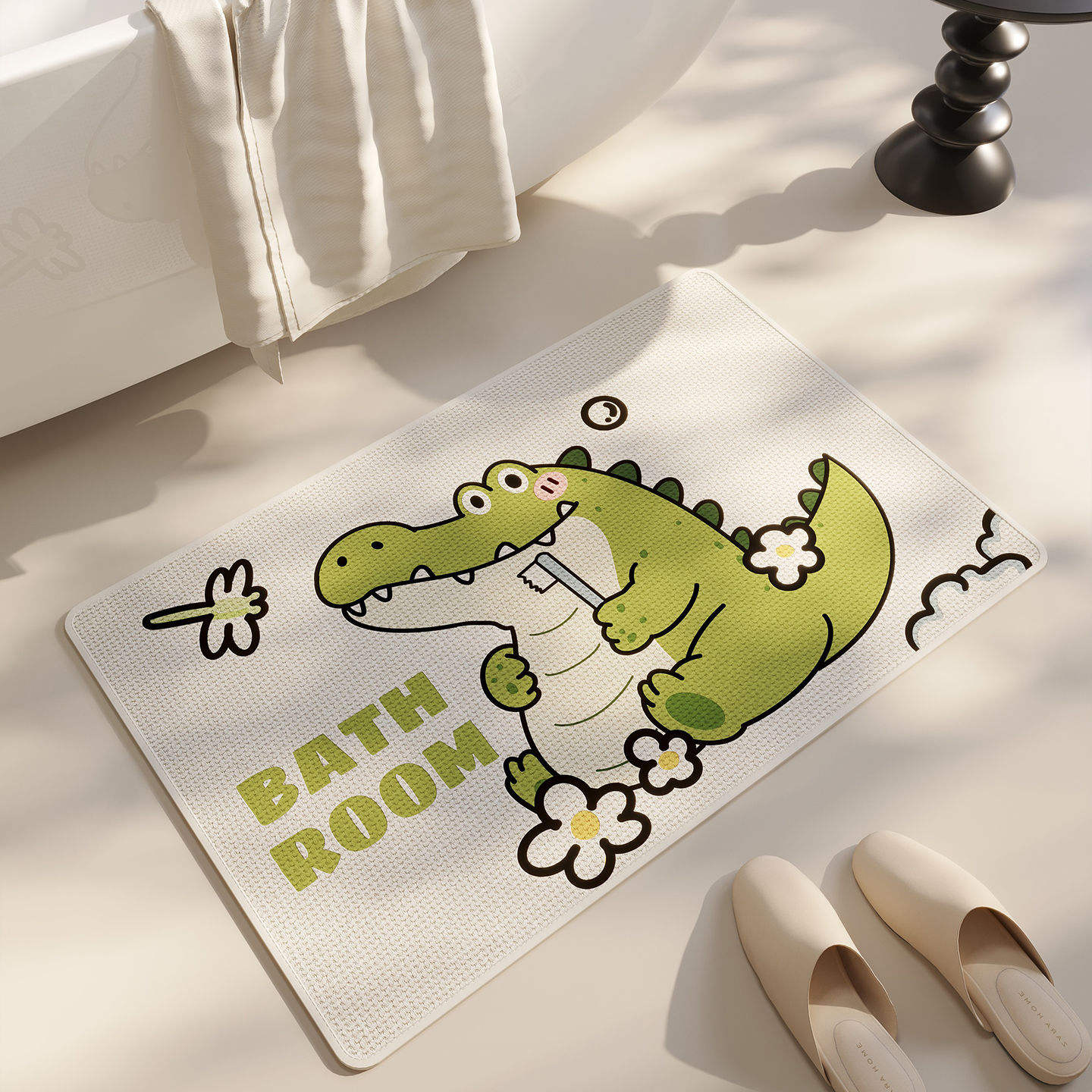 Tejido elegante - beige - cepillado de dientes divertido