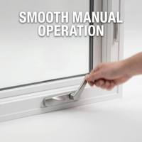 Ventana Abatible de Estilo Moderno con Manivela QS MD76, Tipo Toldo y Apertura Exterior, Lista para Instalar con Mosquitera para Exteriores