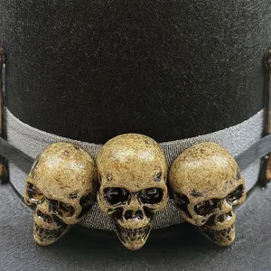Hat Skull Master Steam Punk Voodoo Top Hat For Halloween Headpiece Carnival Theme Party