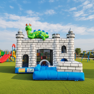 Gran Castillo Hinchable Comercial para Niños con Tobogán, Ideal para Alquiler, Parque de Dinosaurios Inflable para Niños, Capacidad de 300-500 kg - Product Image 1