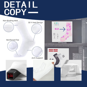 جوارب رجالية قطنية مخططة للرياضة والجري بتصميم مخصص وشعار العلامة التجارية - Product Image 5