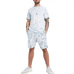 Conjunto de verano para hombre, transpirable, con camiseta y pantalones cortos a juego, conjunto elegante de verano, conjunto informal de dos piezas a juego, en venta. - Product Image 4