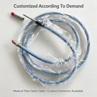 Câble optique médical personnalisé de marque DC, câble guide de lumière pour endoscope, options de connecteurs multiples, équipement source de lumière froide