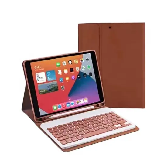 Convient à l'iPad 10.5/10.2/Air3 coque souple anti-chute pliable clavier étui de protection en cuir étui pour clavier iPad