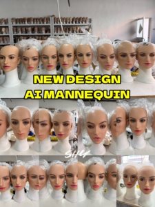 Tête de Mannequin en Silicone AI de Haute Qualité Shy Hair avec <span class=keywords><strong>Cheveux</strong></span> Humains Naturels pour Coiffure et Présentation de Perruques - Product Image 1