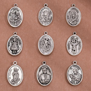 Benutzer definierte katholische billige Geschenke Rosenkranz Religiöses Design Gute Qualität Ovale Form Silber Metall Wunderbare Medaille - Product Image 2