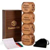 Jeu de dés géants en bois personnalisé avec logo, jeu de Yardzee d'extérieur avec sac de rangement pour cartes de scores, idéal pour les fêtes de famille, le camping, vente en gros, OEM