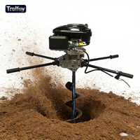 Tarière thermique double moteur quatre temps 196 cm³ à couple élevé 9,3 Nm, haute productivité pour le forage de trous de poteaux et d'arbres en applications lourdes