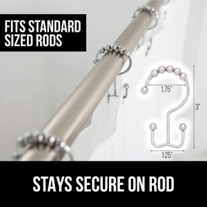 Embrasses à rideaux chromés, 2 pièces, accessoires pour <span class=keywords><strong>rideau</strong></span> <span class=keywords><strong>de</strong></span> <span class=keywords><strong>douche</strong></span>, Double crochet - Product Image 5