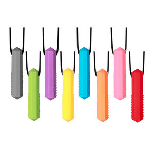 Collar Mordedor de Silicona con Forma de Gema, Sin BPA, Suave, Juguete Sensorial para Masticar, Color Personalizado, Regalo para Autismo y TDAH, ¡Gran Venta! - Product Image 5