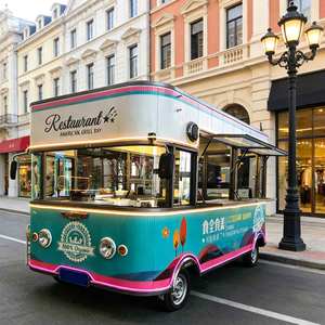 新型不锈钢快餐车咖啡冰淇淋车移动厨房面包车全功能餐饮服务食品拖车 - Product Image 1