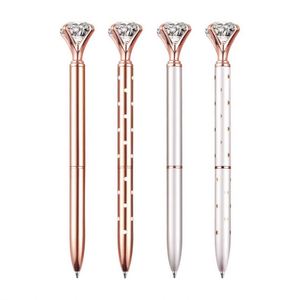 Stylo bille de luxe en métal torsadé avec cristaux brillants, pointe 1,0 mm, personnalisable, vente en gros - Product Image 1
